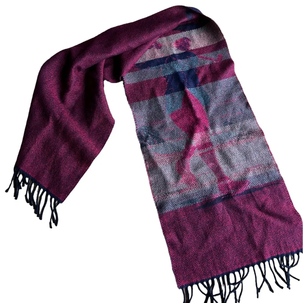 Sharé all wool golfer vintage scarf made in France